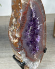 Natural Amethyst & Quartz Geode Slice with Metallic Stand - MWS2238