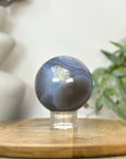 Amethyst & Banded Agate Sphere Geode with Druzy Interior - SPH0234