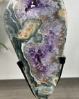 Amethyst, Quartz & Green Jasper Slice on Metal Stand - MWS2924