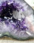 Natural Deep Purple Amethyst Geode with Calcite Inclusion - STGE0052