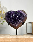 Beautiful Deep Purple Uruguayan Amethyst Stone Heart Carving - HST0267