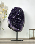 Top Grade Deep Purple Amethyst with Metal Stand – Stunning Crystal Statemen Piece - MWS2747