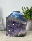 Blue Agate, Natural Amethyst, Handmade Polished, Natural Crystal Tower, Southern Minerals