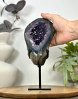 Natural Agate & Amethyst Geode on Metal Stand - MWS3131