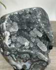 Gray Quartz Crystal Geode Specimen - MWS2689