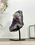 Amethyst Geode with Calcite Formation on Stand – Natural Crystal Specimen - MWS2875