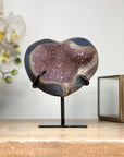 Stunning Amethyst & Blue Agate Stone Heart Carving - HST0253