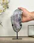 Natural Quartz Stone Slice on Metal Stand - MWS3014