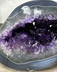 Amethyst & Blue Banded Agate Polished Stone Geode from Uruguay - STGE0022