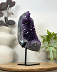 Top Grade Natural Amethyst Statement Piece on Stand for Home Decor - MWS3069