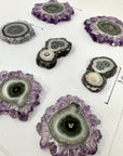 Unique Amethyst, Agate & Jasper Stalactite Slices Set - Natural Crystal for Handmade Jewelry - STS0072