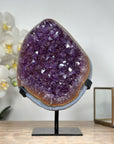 Stunning Natural Amethyst Crystal Cluster with Blue Banding Agate - MWS1791