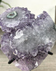 Amethyst Crystal Cluster on Stand with Light Purple Druzy - MWS2883
