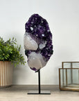 One of a Kind Natural Amethyst Cluster with Calcite Crystal - MWS2170