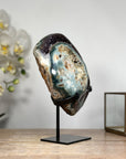 Beautiful Rainbow Amethyst & Green Jasper Geode Cave - MWS1834