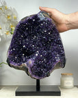 Top Quality Natural Amethyst Geode with Metal Stand - MWS1390
