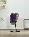 Amethyst & Quartz Stone Heart Carving - HST0332