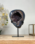 Natural Quartz & Agate Geode with Metal Stand - MWS1858