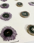 Genuine Amethyst & Green Jasper Stalactite Slices Flat - Perfect for Crafting Unique Jewelry - STS0052