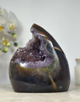 Amethyst & Agate Stone Flame Carving - FST0133
