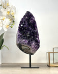 Large Deep Purple Amethyst Cluster on Metal Stand – Statement Crystal for Home Décor - MWS2395