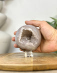 Agate & Quartz Sphere Geode with Druzy Interior - SPH0232