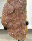 Natural Peach Tone Crystal on Stand – Unique Mineral Specimen for Display - MWS2826