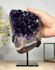 AAA Grade Natural Amethyst Cluster with Metal Stand - MWS1935