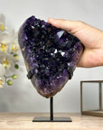 AAA Natural Amethyst Crystal Specimen with Metal Stand - MWS1936