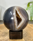 Banded Agate & Quartz Druzy Sphere Geode - SPH0203