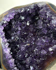 Natural Amethyst Geode with Agate Shell and Metallic Stand - MWS2464