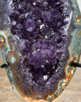 Stunning Amethyst & Green Jasper Geode - Stand Included - MWS1829