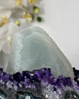 Natural Amethyst Cluster with Unique Calcite Crystal Specimen - MWS1784