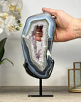 Large Blue Banded Agate Stone Slice - MWS2242