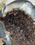 Natural Sugar Druzy Quartz Geode with Stand - MWS1899