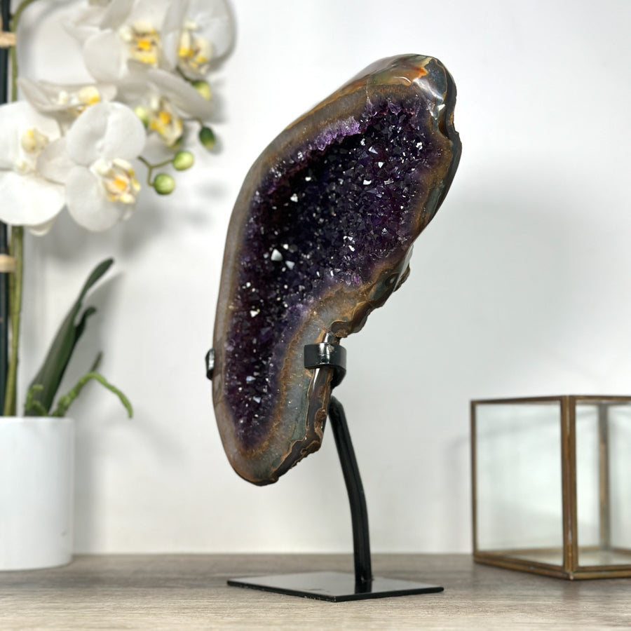 Rare Rainbow Agate & Amethyst Geode Specimen - MWS2534