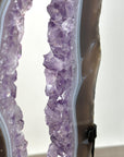 Agate Slice Portal with Amethyst Center on Stand – Home Decor Crystal - MWS2670