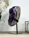 Natural Amethyst Crystal Cave on Metallic Stand - MWS2182
