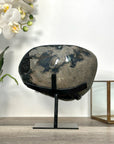 Amethyst Geode with Calcite Centerpiece on Stand for Collector Display - MWS2612