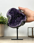 Amethyst Geode with Metallic Stand - Top grade Uruguayan Crystal - MWS2421