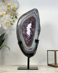 Unique Large Blue Banded Agate & Amethyst Portal - MWS1956