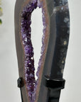 Natural Agate & Amethyst Geode Slice Portal with Metallic Stand - MWS1567