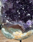 Rare Natural Amethyst Geode with Green Jasper Shell - MWS2082