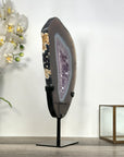 Large Amethyst and Agate Slice Portal with Stand for Home Decor Display - MWS2667