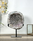 Quartz Geode on Metal Stand – Stunning Natural Crystal Specimen - MWS2730