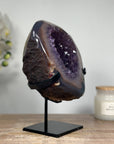 Stunning Natural Amethyst & Agate Polished Geode with metal Stand - MWS1335