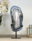 Large Blue Banded Agate Stone Slice - MWS2242