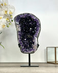 Natural Large Amethyst Geode with Shinny Crystals on Metal Stand - MWS2821