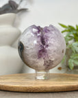Amethyst & Agate Sphere Geode with Large Crystals - SPH0191