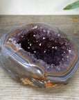 Amethyst & Banded agate Stone Geode - STGE0062